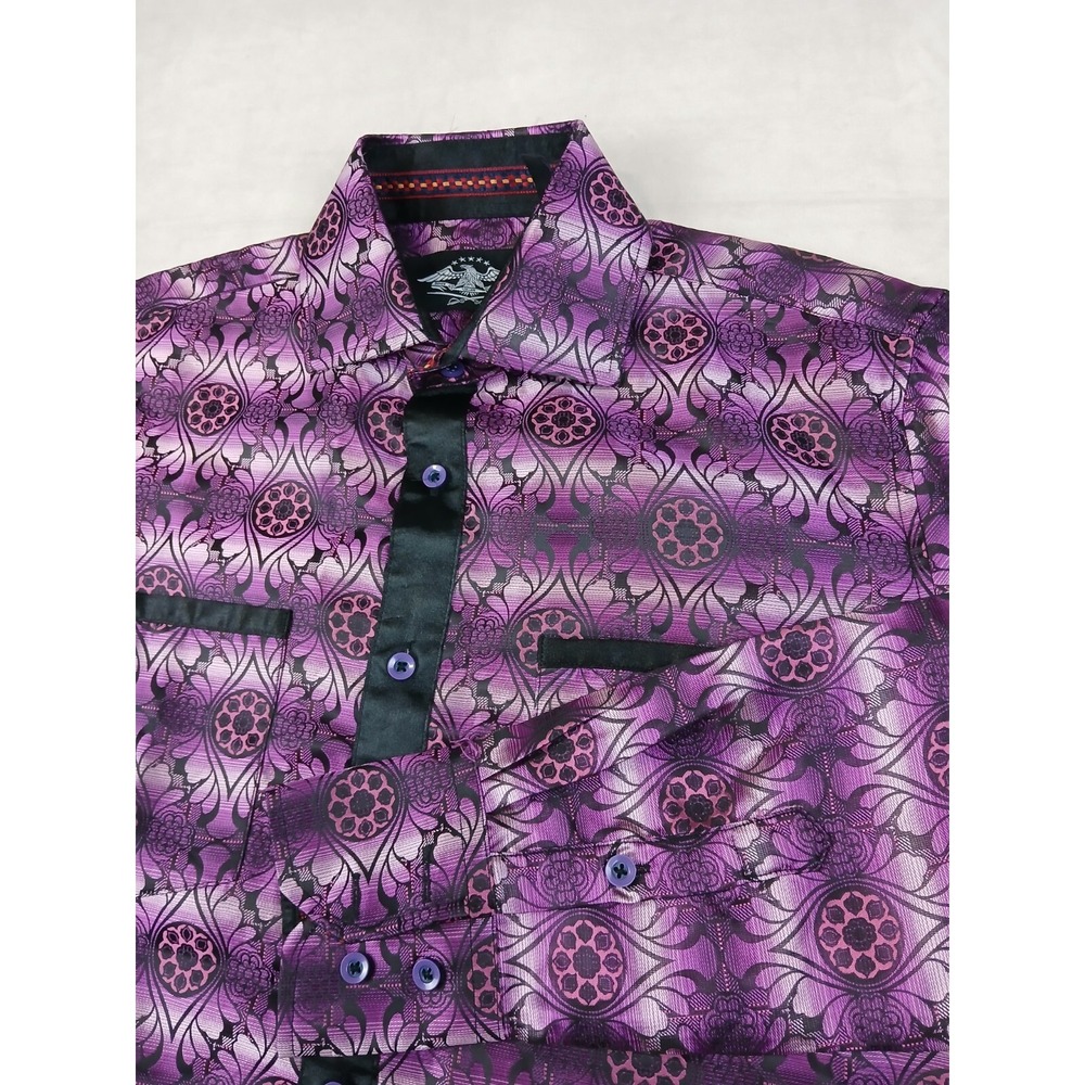 El General Small Mens Shirt Geometric Cowboy Rodeo Jacquard Vaquero 20x25